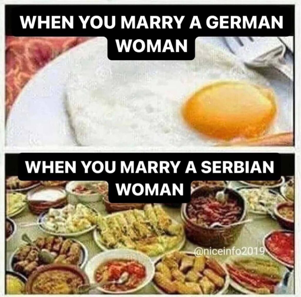 serbian humor food table