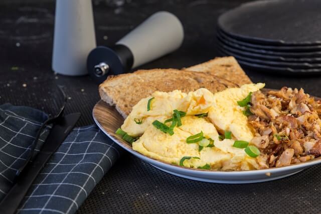 turkish words in serbian kajgana scrambled eggs plate bread
