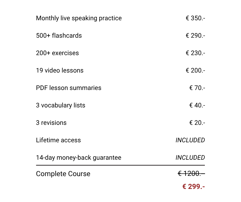 serbian pre-intermediate course pricing