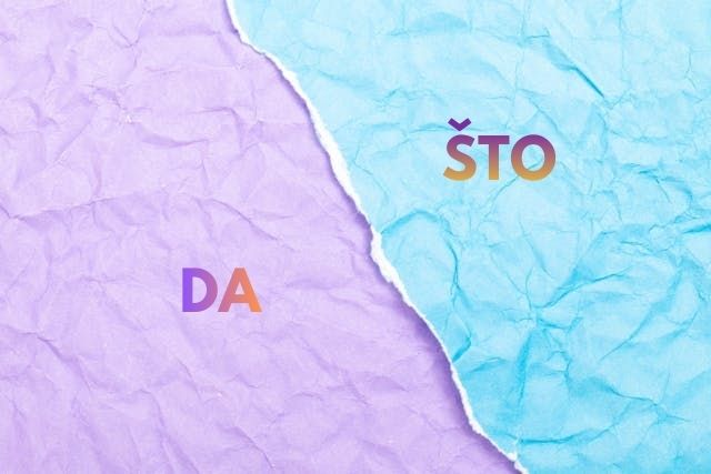 Difference Between DA and ŠTO in Serbian: 3 Key Rules (With Examples) 4 difference between da and što in serbian purple and blue paper